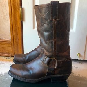 Frye brown leather cowgirl boots